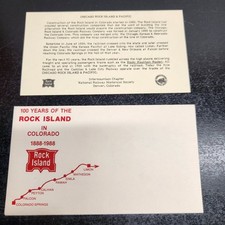Rock Island 100 Years Colorado Railway Ephemera N.r.h.s. Historical Card picture