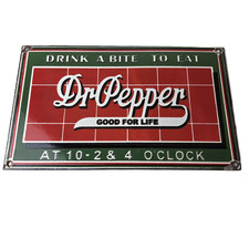 Vintage Dr Pepper Porcelain Sign - Beverage Soda Cola Advertising Bar Gas Sign picture