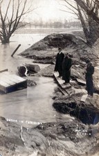 1913 Fort Wayne Indiana Flood Break in Dike Standish Studio RPPC Postcard picture