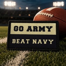 Go Army Beat Navy Morale Patch 2x3 Hook Loop Army-Navy Football Rivalry picture
