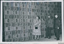 1953 Virginia Richardson Sfc Raymond Fritz Cartons Warehouse Wirephoto 5x7 picture