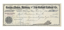 1876 Boston Clinton Fitchburg and New Bedford Railroad Co Check Fitchburg MA picture