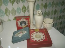 Lenox Ivory Vases, Ornaments & Votive Holders Lot W/ Cut Outs picture