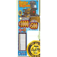 BIG RED EXPRESS 20 POINT/440P 132 CHIPS PULL TAB TICKET GAME  picture