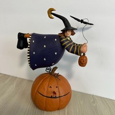 Williraye Studio Midnight Flight Bobbler Witch 2002 Halloween Decor Folk Art  picture