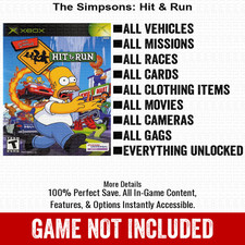 The Simpsons Hit Run 100% Unlocked All Items Xbox USB Save picture