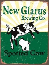 New Glarus Spotted Cow Beer Small Tin Metal Signs Home Decoration Retro Vintage picture