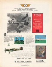 Aces over Europe PC Ad Ads Advertisement Magazine Dynamix DOS IBM Computer Game picture
