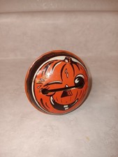 Kirchhof Tin Jack o Lantern Lithograph Noise Maker with Wooden Handle picture