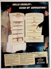 1951 Crosley Shelvador Refrigerator Print Ad Automatic Defrosting Vintage picture