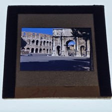 Vintage Rome Italy Arch Constantine Colosseum Classic Car 35mm Color Slide picture