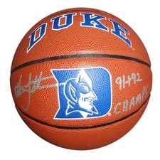 Christian Laettner Autographed Duke Blue Devils Full-Size Basketball w/ 