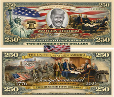 25 Pack Donald Trump USA 250th Anniversary Color Dollar American Freedom Money picture