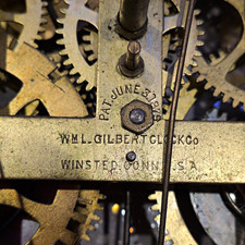 Wm. L. Gilbert Clock Co. Brass Mechanical Clock Movement Gold/Black picture