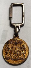 1964-65 NY World Fair Keychain Sierra Leone Sterling Silver Uncut Diamond 26mm picture