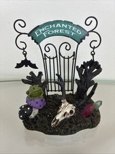 Ashland Halloween Enchanted Forest Gate Figurine Toad Mushroom Bat Crystals picture