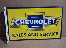 Chevrolet Porcelain Enamel Sign 18 x 10 Inches 2 Sided picture