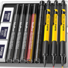 Nicpro 3 PCS 1.3 Mm Mechanical Pencil Set with 48 Lead Refills, 3 Eraser - Weath picture