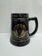Vintage Syracuse University Beer Stein Mug Black Gold Founded 1870 Ceramic picture