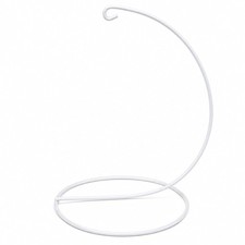 Open Frame White Painted Metal Ornament Display Stand 9.2 Inches picture