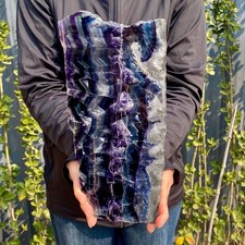 4.54LB Large Natural color fluorite section quartz crystal sheet mineral specime picture