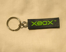 Xbox Original Logo Rubber Keychain Key Ring, Black & Green, 2001-2004 picture
