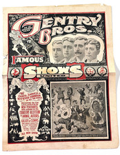 1905 Gentry Bros Program Ottawa KS Courier Poster circus carnival sideshow picture