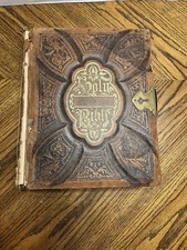 Antique 1874 Joseph Horner Holy Bible Old & New Testament Ornate Metal Clasp  picture