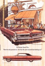 Pontiac 1965 Grand Prix Convertible Coupe Red Vintage Original Magazine Ad Print picture