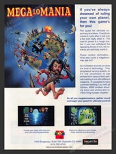 1993 Mega-Lo-Mania Video Game Print Advertisement picture