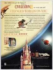 Print Ad 1998 Civilization II 2: Fantastic Worlds PC Original Promo Poster Art picture