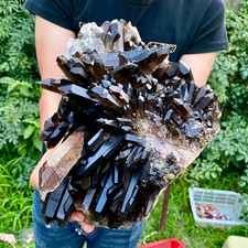 11LB Natural Tea black Crystal quartz Cluster Mineral Specimen Healing reiki picture