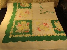 VTG. TRUE COTTON SIMTEX TABLECLOTH JONQUILS 50X52 CLEAN picture