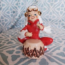 Vintage Japan Sonsco Ceramic Hand Painted Figurine Indian Drummer Headdress Rare picture