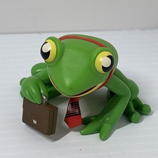 Frogger Vinyl Figure FUNKO KONAMI GREEN FROG BRIEFCASE & TIE 2.5