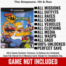 The Simpsons Hit Run 100% Nintendo GameCube Memory Card Save CHEATS picture