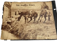 1934 Los Angeles Times Rotogravure Cowboy Horses Western Print Mounted picture