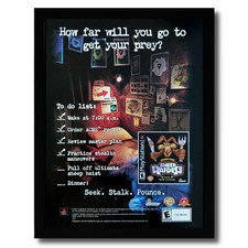 2001 Looney Tunes Sheep Raider Framed Print Ad/Poster Original Official PS1 Art picture