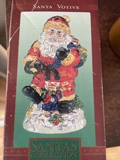 Vtg 1996 Three Hands Corp Santa's Collection Glass  Santa with Gifts picture