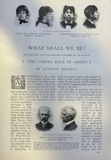 1903 What Shall We Become? Future of Race in America illustrated picture