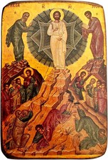 Wooden Greek Christian Orthodox Icon of the Transfiguration of Christ - Handmade picture