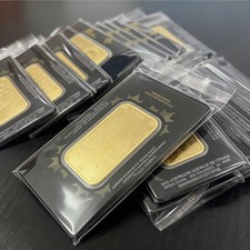 Gold Plated Swan Bullion Bar Replica Sealed Collectible Display Souvenir picture