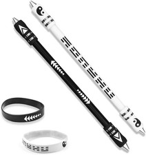 2 Colors Spinning Pen With Silicone Bracelet, Metal Heads Gaming Finger, 8.5In W picture
