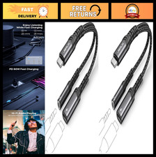 JSAUX USB C to 3.5mm Headphone and Charger Adapter,2-in-1 USB C to Aux Audio Ada picture