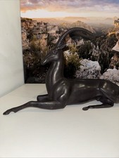 Rare Art Deco Style Reclining Gazelle Antelope Sculpture After Pierre Le Faguays picture
