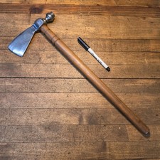 GORGEOUS Antique Hand Forged Pipe Tomahawk Axe Acorn Bowl Turned Handle ☆USA picture