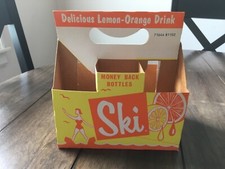 Vintage 1970’s SKI SODA DRINK BOTTLE CARTON NEW/OLD STOCK UNUSED  picture
