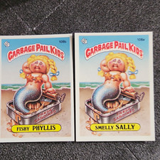 Topps Garbage Pail Kids Trading Card Lot 3 1986 108a 108b Smelly Fishy picture