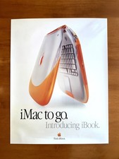 1999 Apple iBook Tangerine Orange Computer Poster 22 x 28 NEW OLD STOCK picture