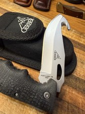 Discontinued Gerber Gator Gut Hook Folding Knife Stainless Steel USA Made NOS picture